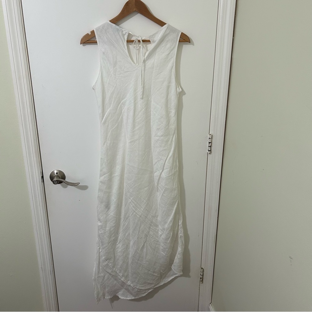 GAP | Women’s White Sleeveless Linen Cotton Maxi Dress | Size Small NWT - Picture 3 of 3